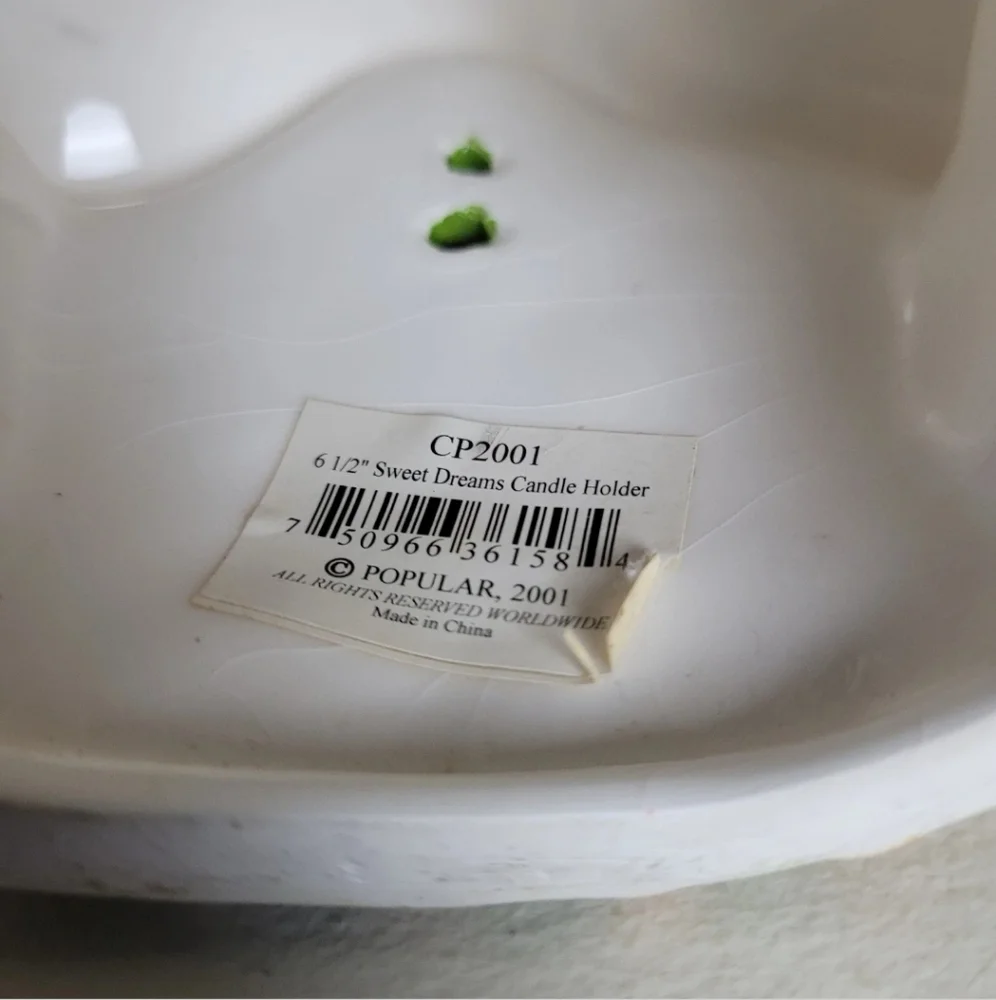 Vintage Popular Sweet Dreams Candle Holder. Ceramic Cottage Tea Cat Cottagecore - Picture 12 of 13